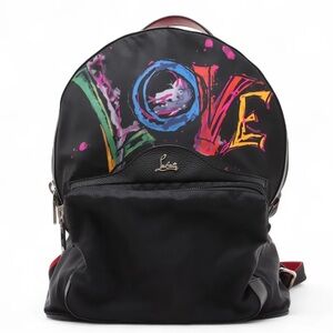 CHRISTIAN LOUBOUTIN
Nylon Calfskin Love Backloubi
Backpack Black W/ COA